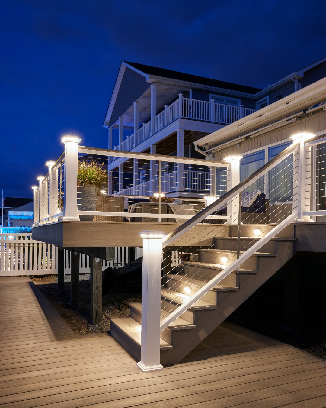 Completed railing viewed from the exterior.