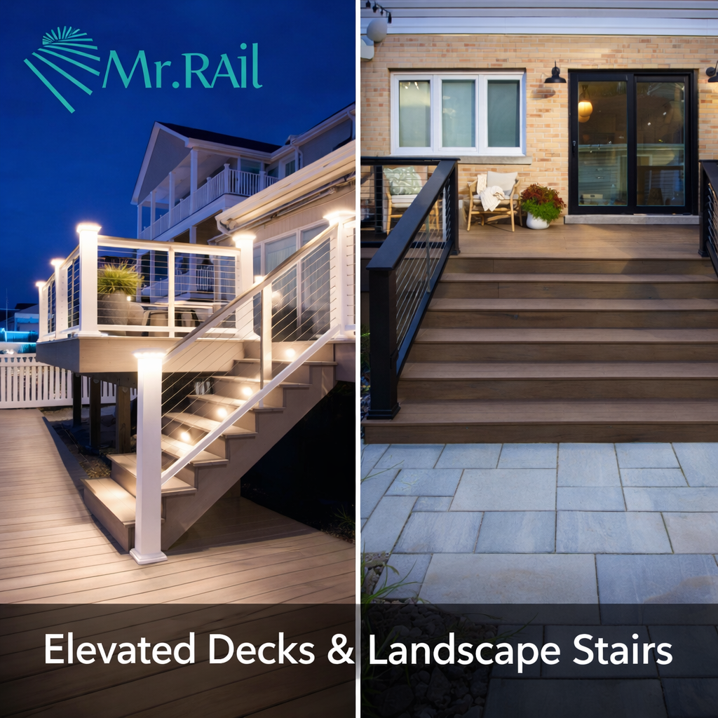 Upgraded Forest Lodge Cable Railing for Decks