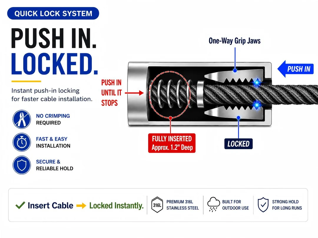MR.RAIL Quick Lock cable railing hardware